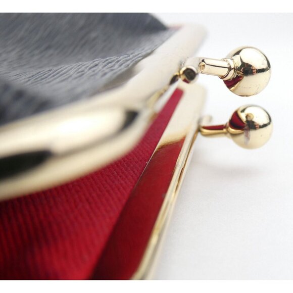 Dooney & Bourke Black Leather Large Kiss Lock Coin Purse - Picture 12 of 13